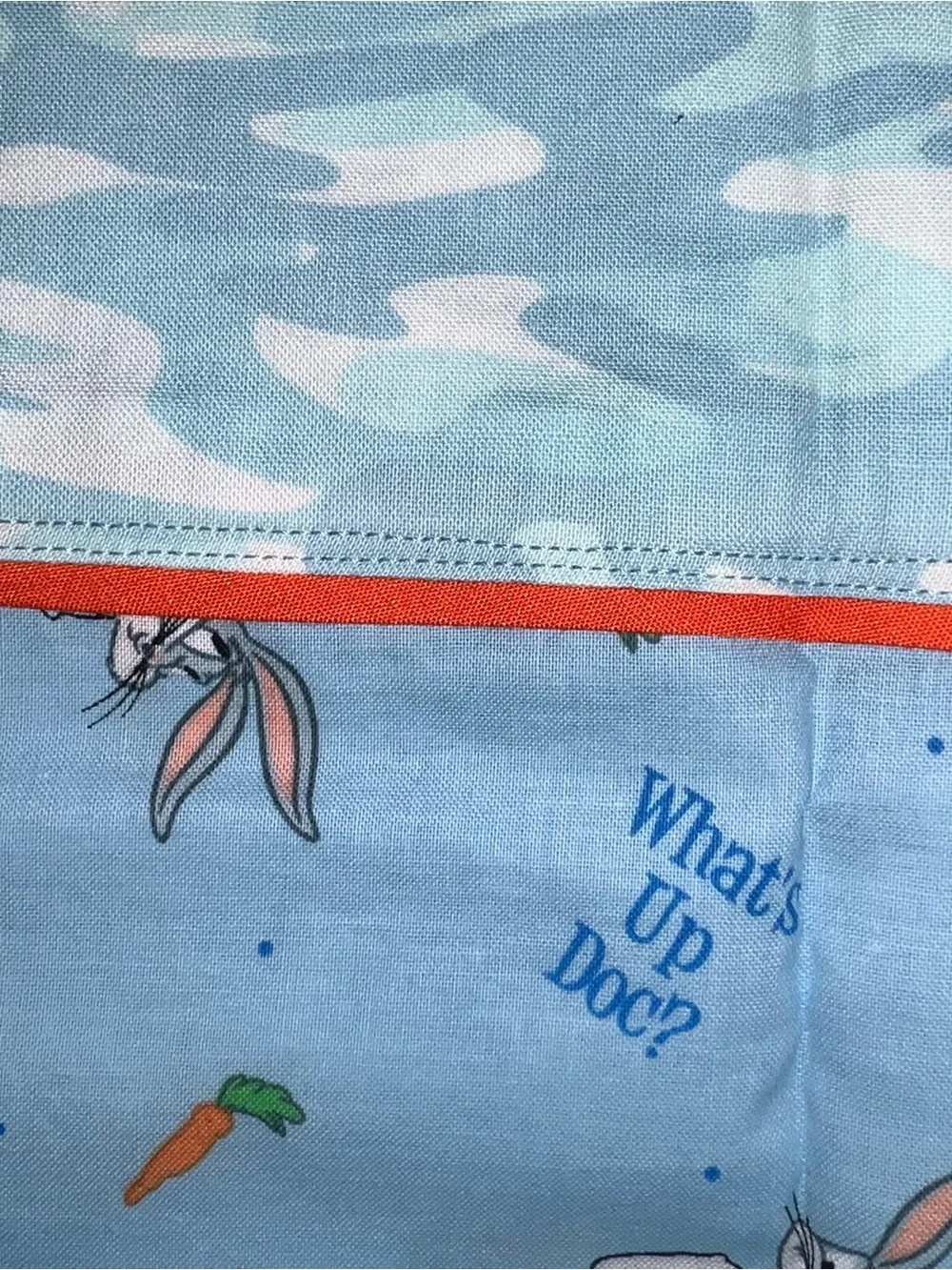 Handmade Blue Bugs Bunny Pillowcase